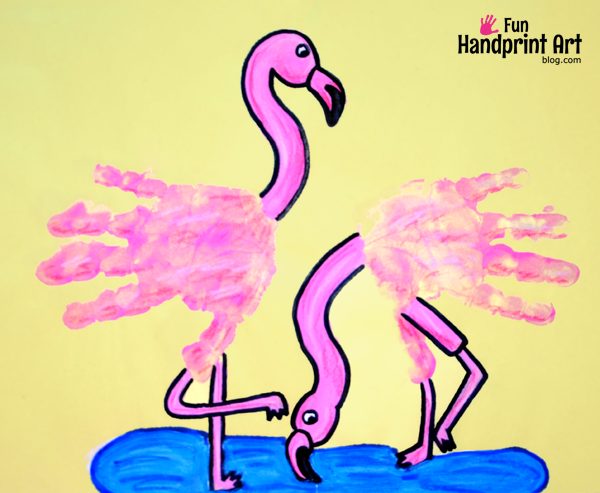 Handprint Pink Flamingo Craft for Kids
