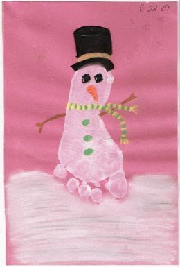 Make a Footprint Snowman - cute!