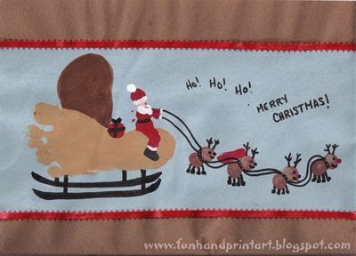 Santa's foot sleigh would make a great holiday card idea! 