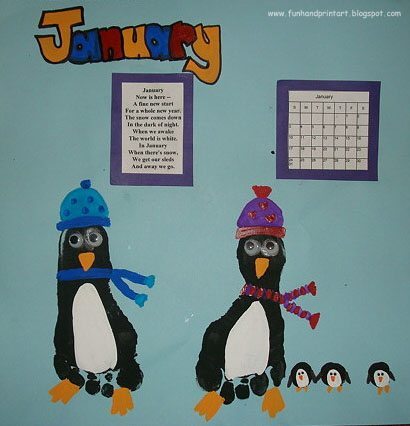 Penguin Footprint Craft for Winter