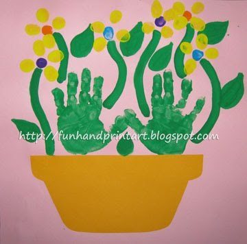 Thumbprint Flowers Mother's Day Flowerpot Craft Idea