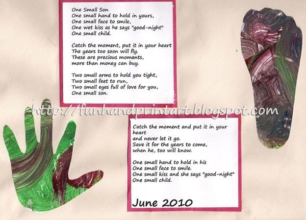 Handprint & Footprint Keepsake with a cute Poem