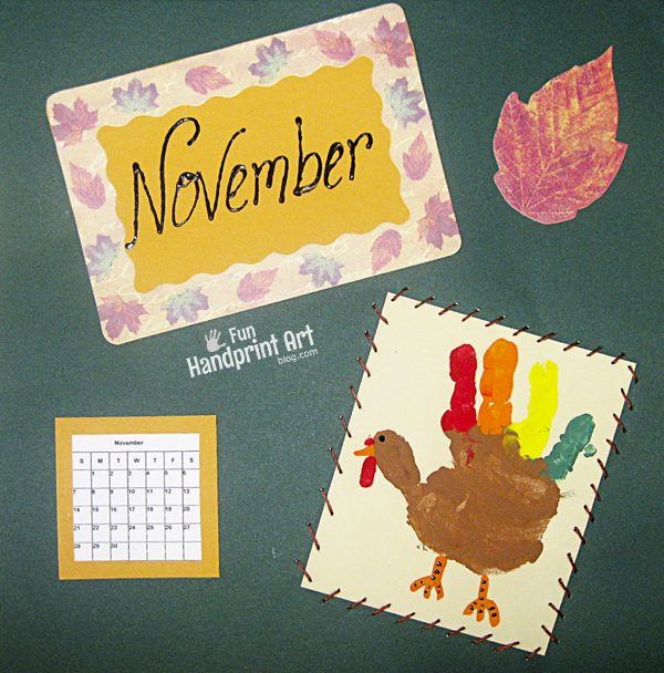 November Handprint Calendar Turkey Craft