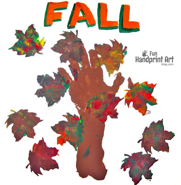 Fall Handprint Tree and Leaf Stamp