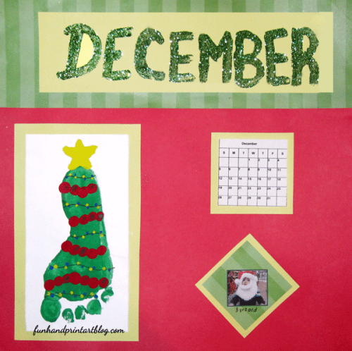 December Calendar Keepsake: Footprint Christmas Tree
