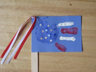 Popsicle Stick Handprint American Flag Craft