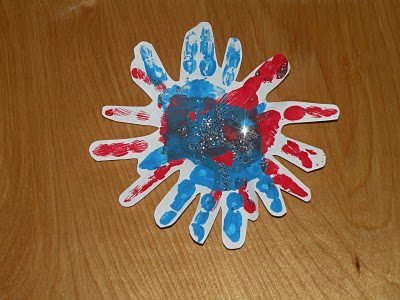 Fireworks made from handprints!