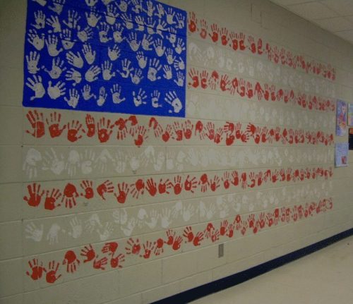 Huge Handprint Flag Mural
