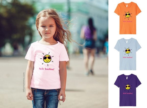 Hello Sunshine Graphic Tee - Summer Shirt for Girls