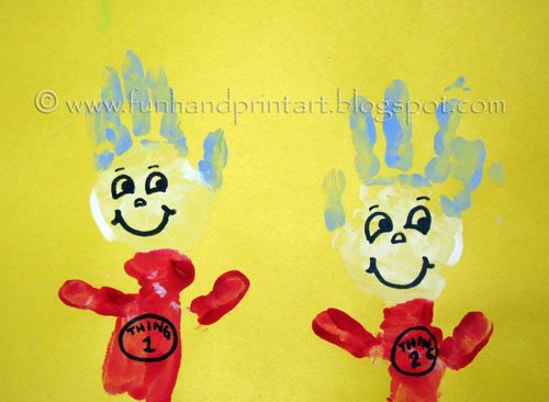 Handprint Thing 1 and 2 Dr Seuss Craft