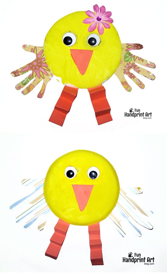 Paper Plate Handprint Chicks - Cute Easter or Spring Craft for Kids