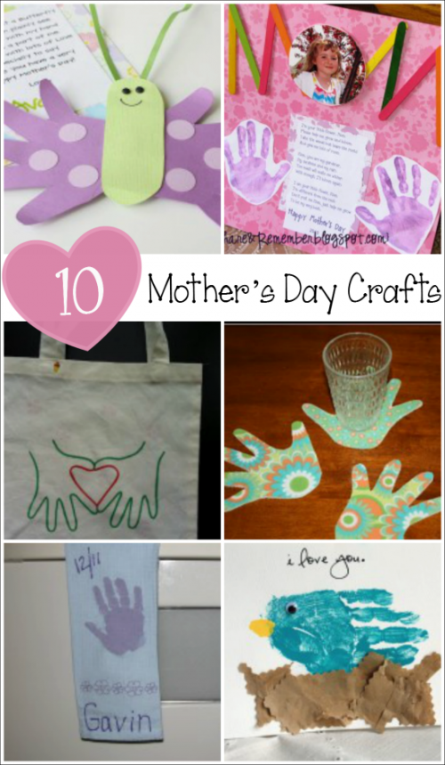 10 Mother's Day Crafts from Kids made with Handprints