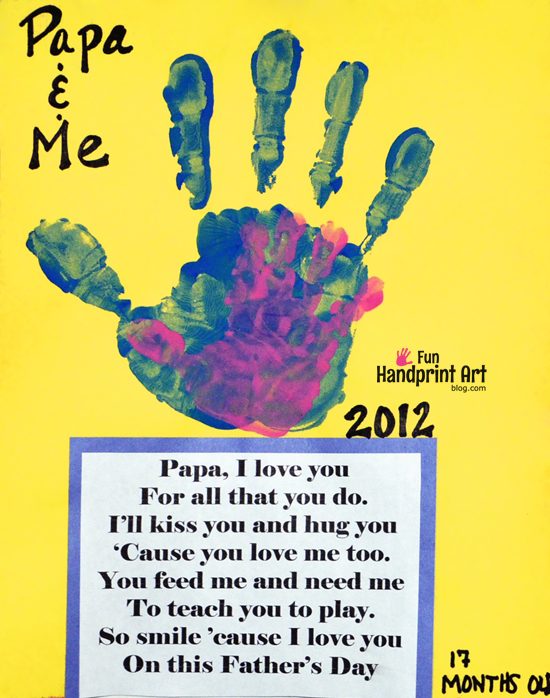 Daddy & Me Handprint Craft with Father's Day Poem