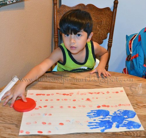 4th of July Craft for Kids: Fingerprint Flag