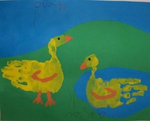 Handprint Duck - Farm Animal craft idea