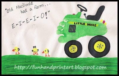 Footprint Tractor craft for kids