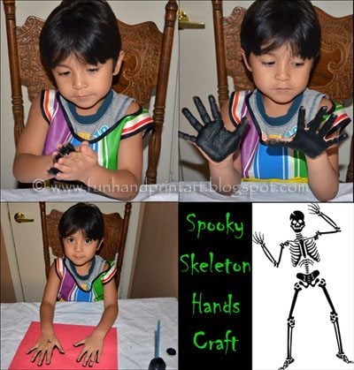 Skeleton Hands Halloween Craft for kids