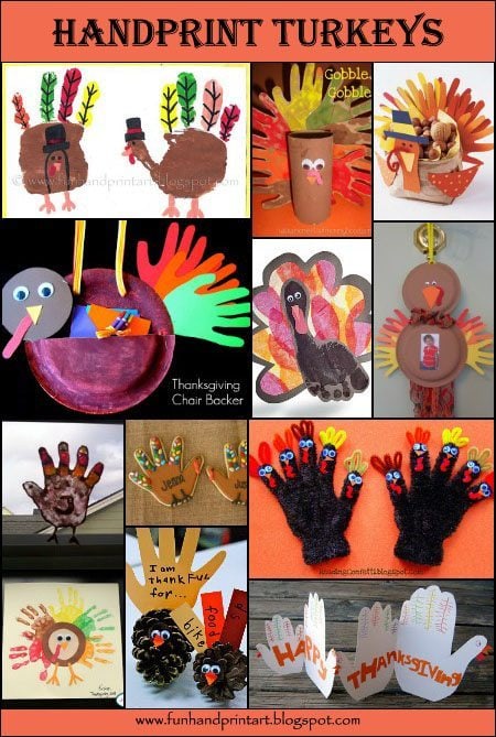 Thanksgiving Crafts: Handprint & Footprint Turkey Round Up