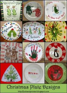 Handprint and Footprint Christmas Plate Keepsakes