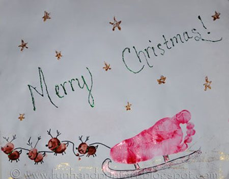 Footprint Sleigh Christmas Craft & Keepsake Art
