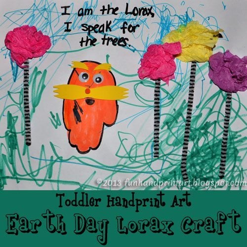 Toddler Earth Dat Craft - Handprint Lorax