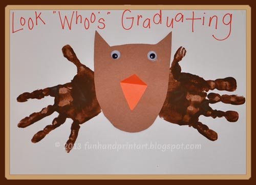 Handprint Owl Graduation Craft