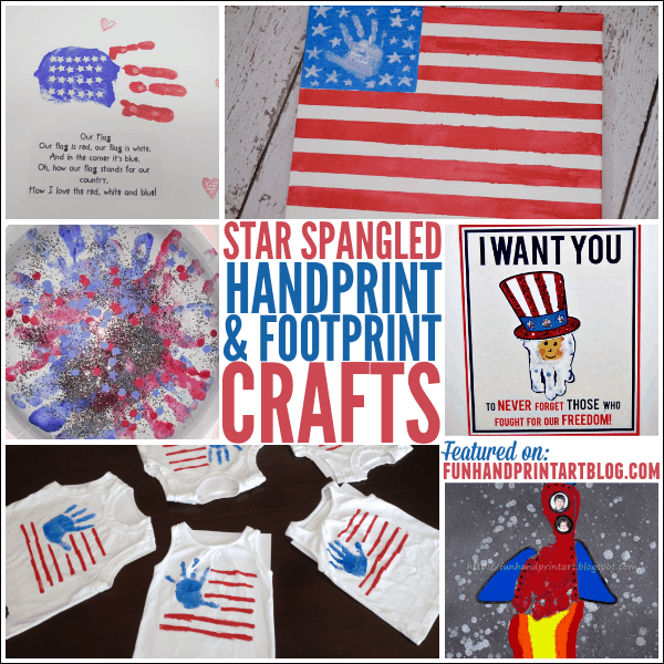 Turn the kids handprints and footprints into fun 4th of July Crafts!