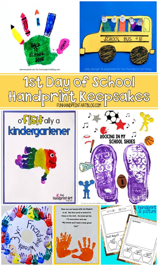 Handprint Craft Keepsakes for the 1st Day of School