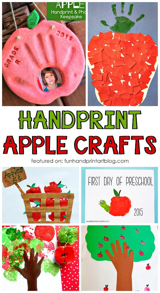 Fall Handprint and Fingerprint Apple Craft for Kids