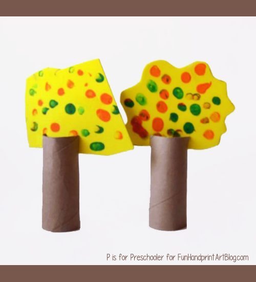 Cardboard Tube Craft - Fall Fingerprint Tree