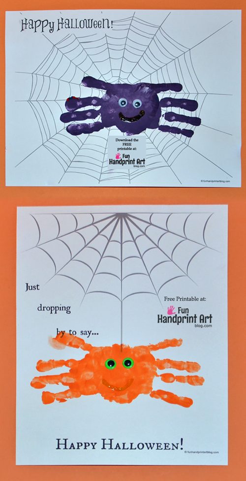 Free Halloween Printables for Kids - Create Handprint Spiders