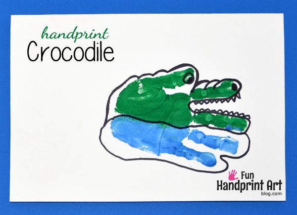 Handprint Crocodile or Alligator Craft for Kids