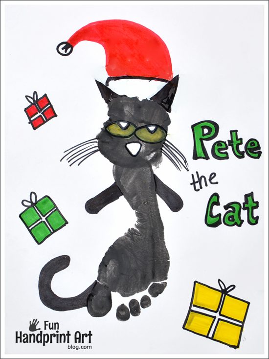 Footprint Pete the Cat Craft - Pete the Cat Saves Christmas