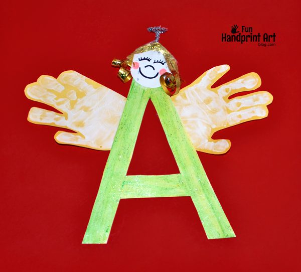 Handprint Angel Craft for the Letter A