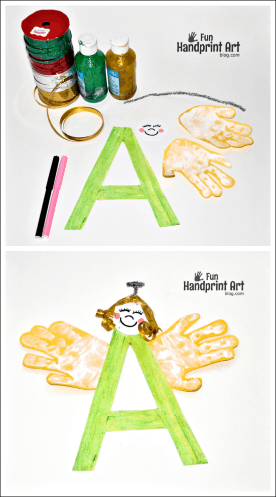 Letter A Craft - Handprint Angel