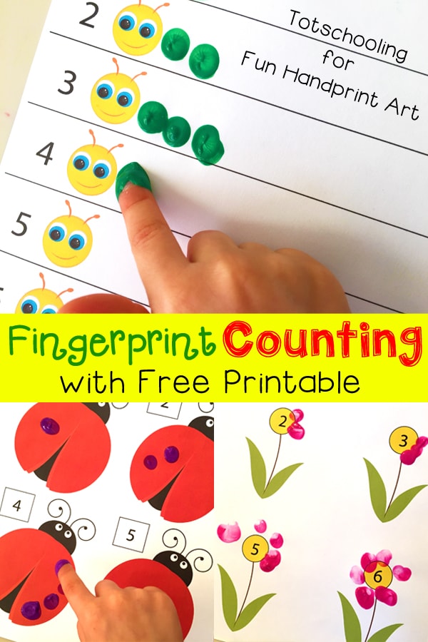 Free Printable: Spring Fingerprint Counting Activity 