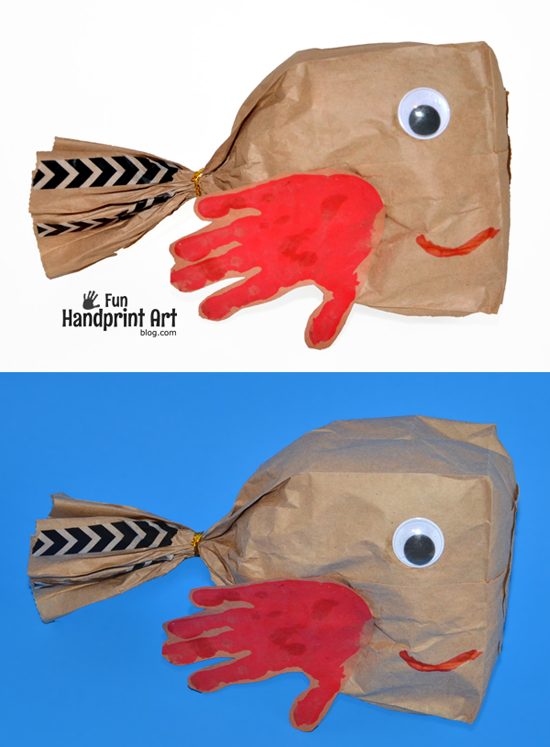 Handprint Paper Bag Fish Craft