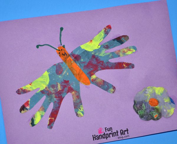 Newspaper Craft: Handprint Butterfly