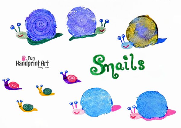 Onion Stamped Snails Craft for Kids