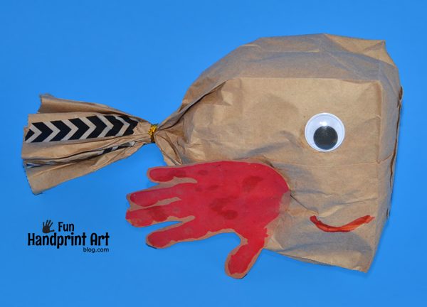 Paper Bag Fish Handprint Craft