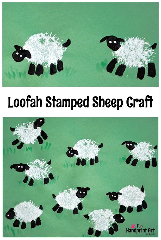 Sheep Craft for Kids | Painting with a Loofah