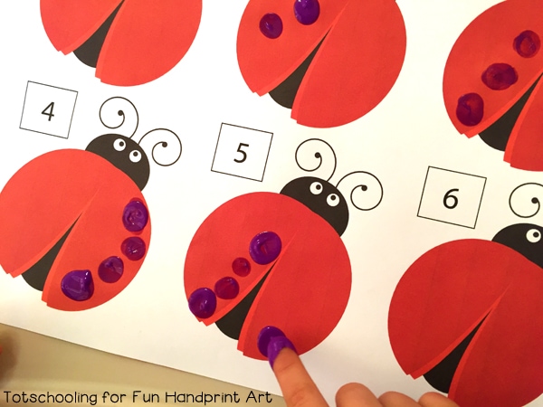 Preschool Math Printable - Fingerprint Ladybug Activity