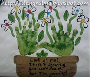 Handprint Flower Pot Garden Keepsake