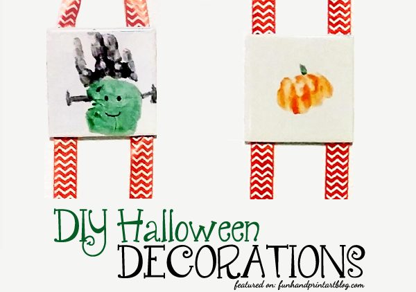 DIY Halloween Handprint Decorations - Tile Keepsakes