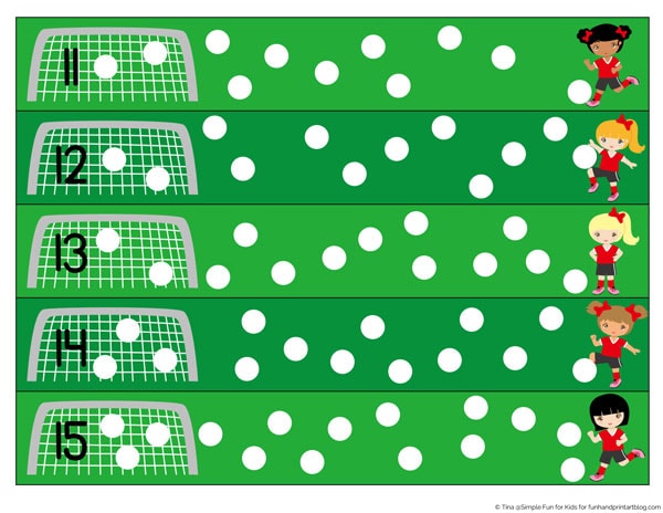 Practice counting 1-20 with fingerprints and a fun soccer theme with this Soccer Ball Fingerprint Counting printable! Your preschooler or kindergartner is going to love it!