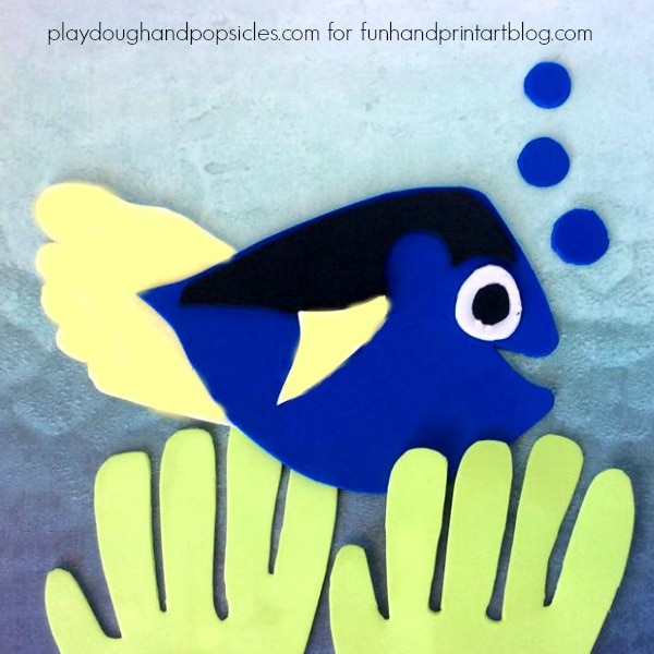 Finding Dory Foam Craft with Footprint Fin and Handprint Seaweed