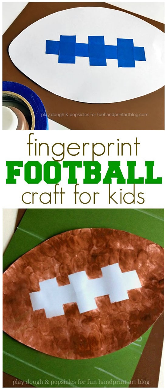 Tape Resist Fingerprint Football Craft | Superbowl Kids Activity