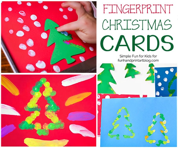 Fingerprint Christmas Tree Cards