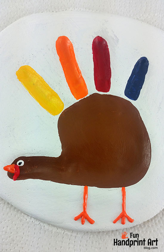 How to make a Thanksgiving Turkey Handprint Keepsake from Salt Dough