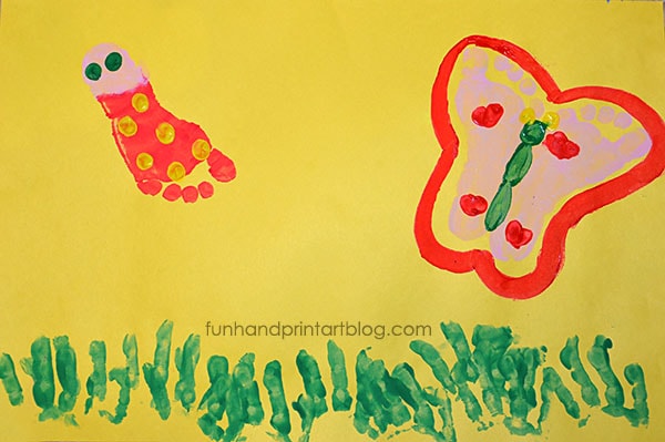 Craft for Preschoolers: Footprint Butterfly & Ladybug Craft